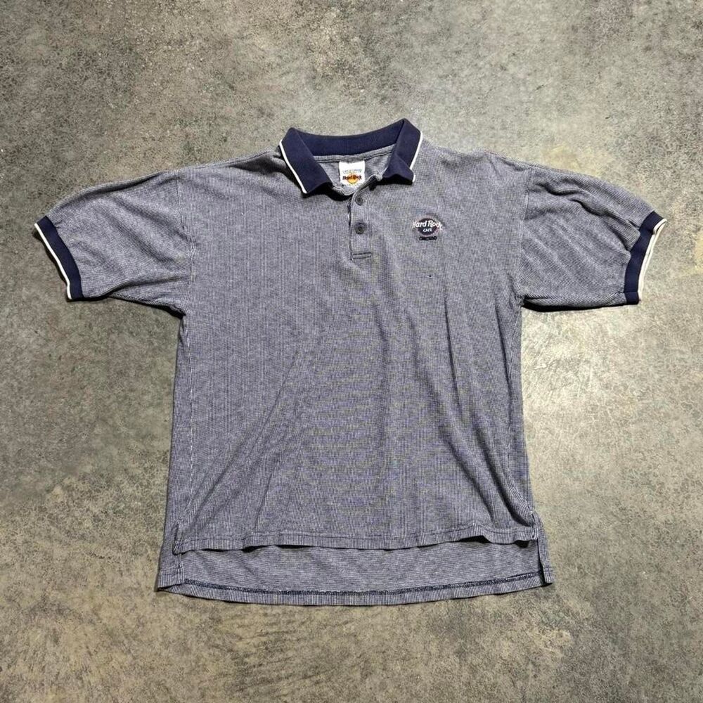 Hard-rock-cafe Men's Blue and Grey Polo-shirts